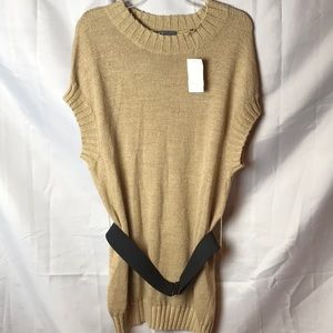Vince linen sweater belted tunic size L NWT $225